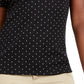Camiseta feminina Karen Scott com estampa de bolinhas, preta, tamanho pequeno