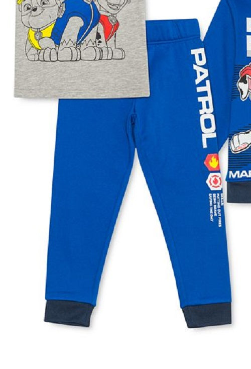 Conjunto de 3 peças de moletom com capuz e calça de moletom da Patrulha Canina da Nickelodeon para meninos, tamanho 7, azul
