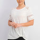 Top feminino de renda com detalhes estilo &amp; co, branco, tamanho GG
