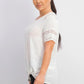 Top feminino de renda com detalhes estilo &amp; co, branco, tamanho GG