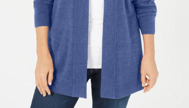 Karen Scott Cardigan Feminino Pequeno com Frente Aberta Azul Tamanho Pequeno X-Grande