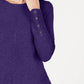 Alfani Suéter feminino pequeno com detalhes canelados e botões de pressão, roxo, tamanho médio