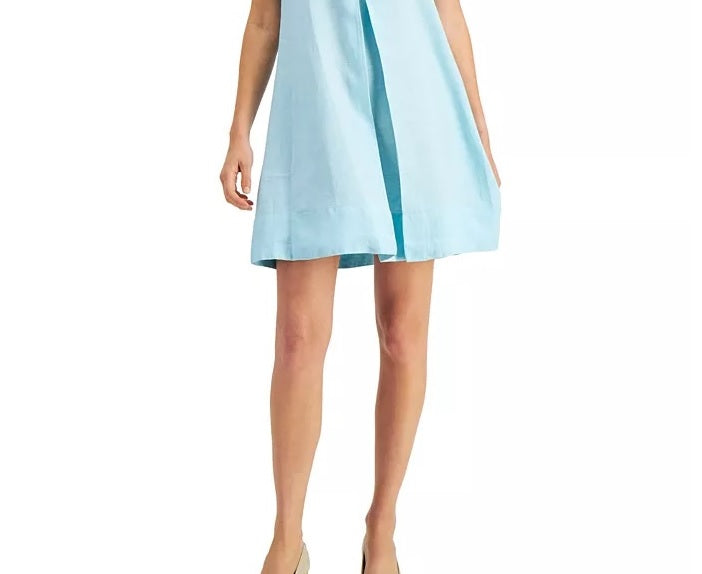 Vestido feminino Charter Club com amarração nas costas e corte em A, azul, tamanho grande