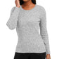 Karen Scott Suéter Feminino de Algodão e Malha Marmorizada Inverno Branco Marmorizado Tamanho P