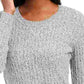 Karen Scott Suéter Feminino de Algodão e Malha Marmorizada Inverno Branco Marmorizado Tamanho P