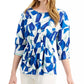 Top Alfani Feminino Cintado Frente Azul Marinho Tamanho X-G