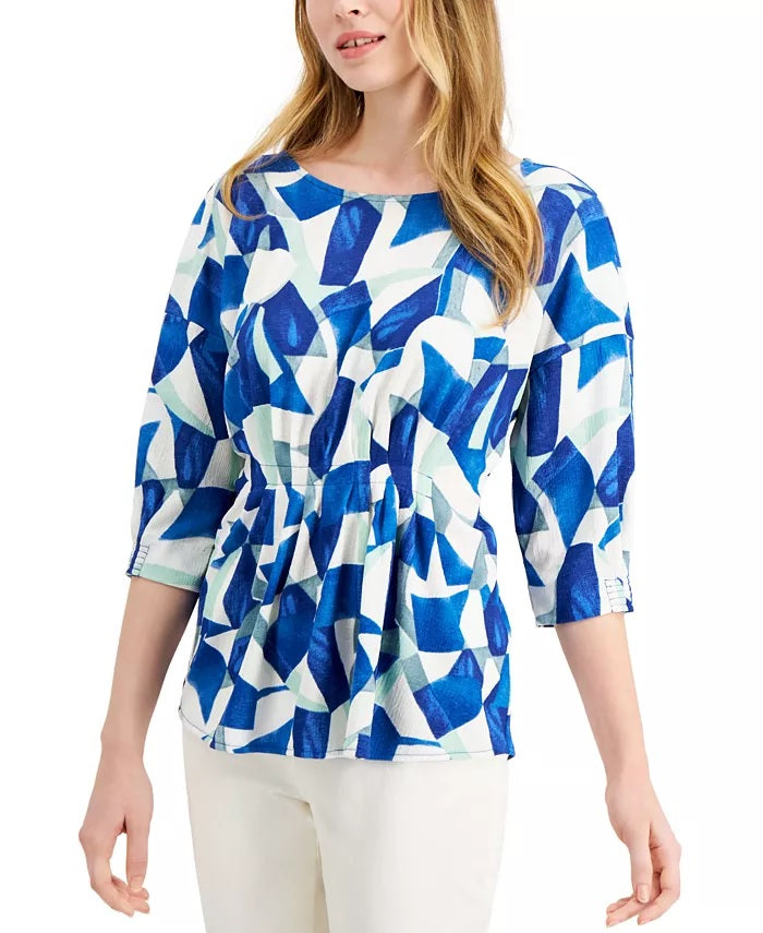 Top Alfani Feminino Cintado Frente Azul Marinho Tamanho X-G