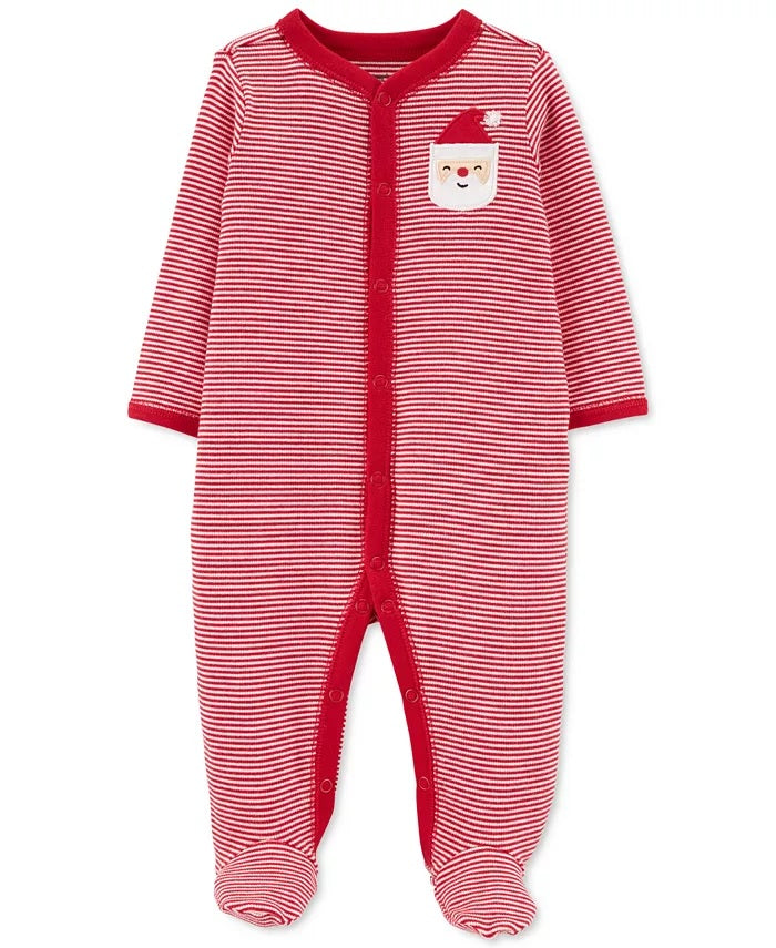 Pijama listrado de Papai Noel Carters Baby Boy, tamanho vermelho, para recém-nascido