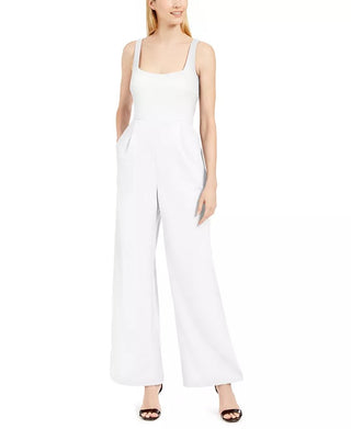 Macacão Calvin Klein Feminino Gola Alta com Lantejoulas Branco Tamanho 12