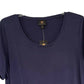 JM Collection Top feminino com decote redondo, azul, tamanho XX-G