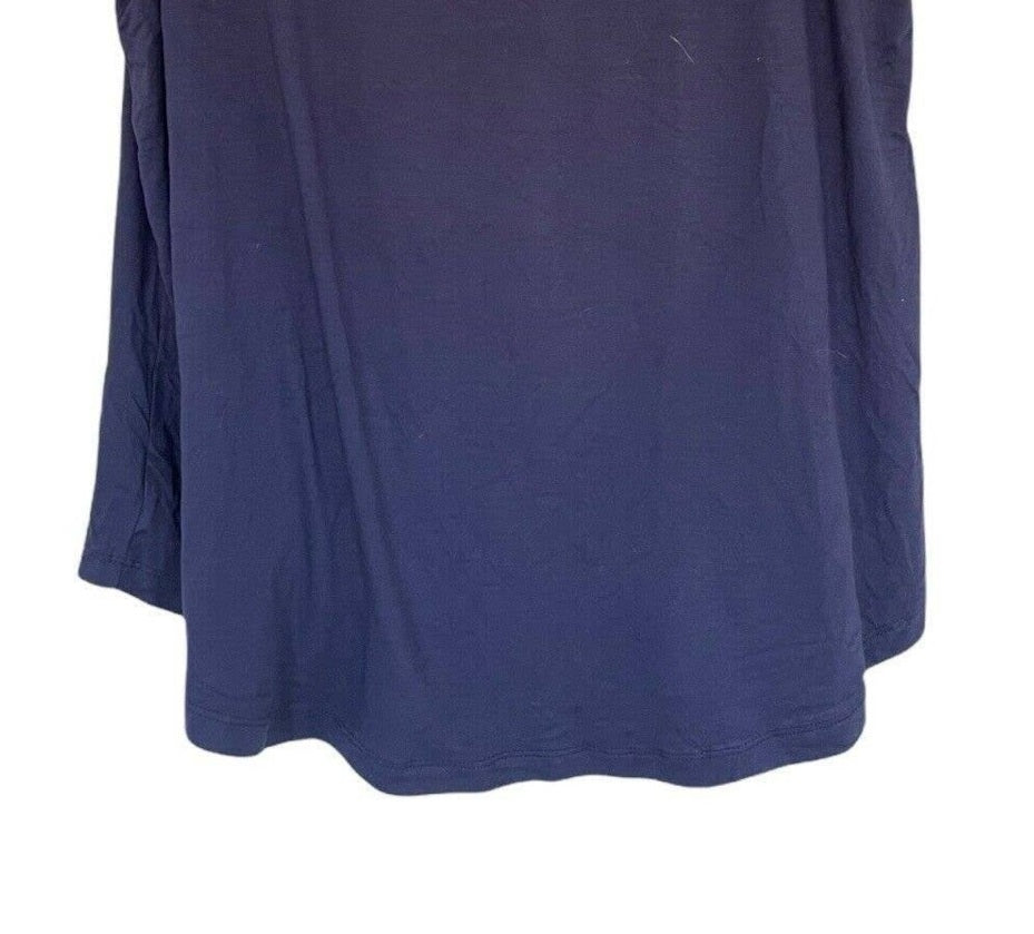 JM Collection Top feminino com decote redondo, azul, tamanho XX-G