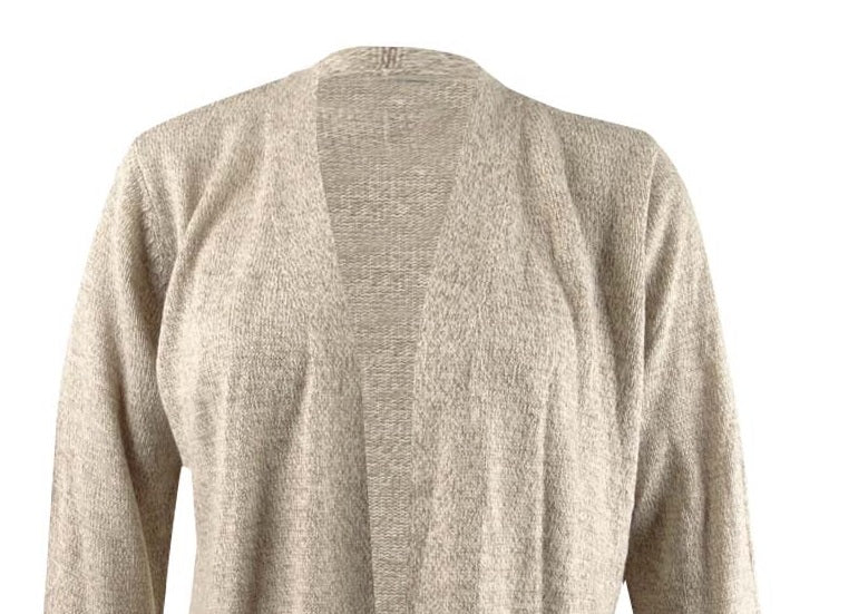 Karen Scott Cardigan Feminino Frente Aberta com Acabamento Contrastado Marrom Tamanho XXG