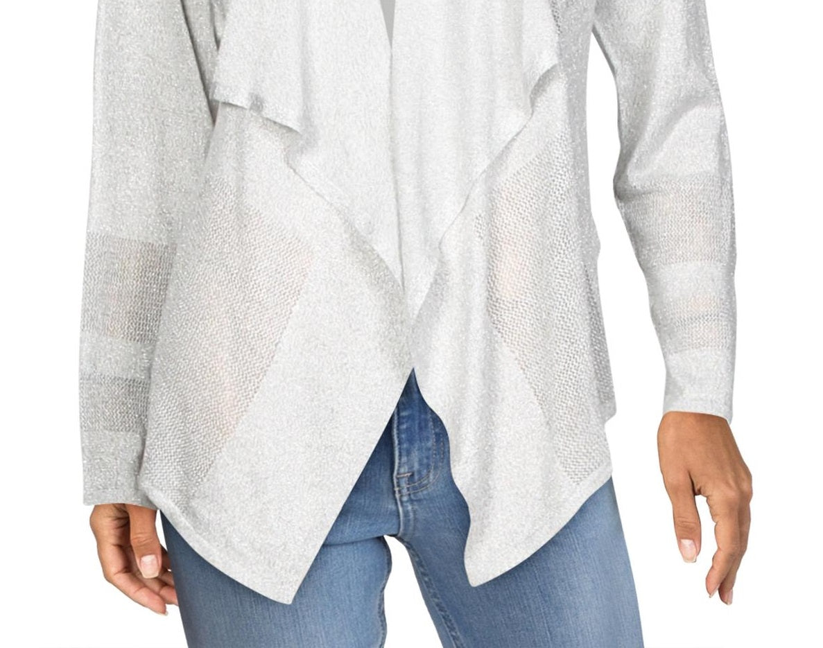 Cardigan assimétrico feminino Alfani, branco, tamanho XX-G