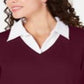 Karen Scott Blusa de algodão com aparência em camadas feminina, vermelha, tamanho pequeno GG