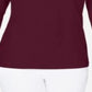 Karen Scott Blusa de algodão com aparência em camadas feminina, vermelha, tamanho pequeno GG