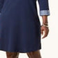 Vestido-camisa de algodão com acabamento contrastante Karen Scott feminino, azul, tamanho pequeno e pequeno