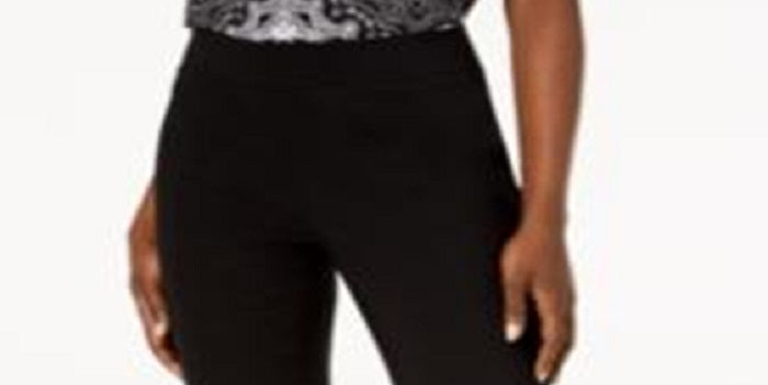 Calça feminina com babados e tachas da INC International Concepts, preta, tamanho 2, pequena