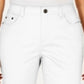 Calça skinny feminina Charter Club, cintura média, comprimento até o joelho, branca, tamanho 16