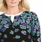Karen Scott Cardigan Feminino Serenity Estampado Floral Azul Tamanho Médio