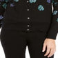 Karen Scott Cardigan Feminino Serenity Estampado Floral Azul Tamanho Médio