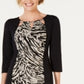 Vestido tubinho triplo com abertura para fechadura feminino JM Collection, preto, tamanho pequeno