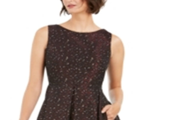 Vestido feminino Taylor com estampa animal em jacquard, ajuste e flare, vermelho, tamanho 16