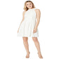 Vestido feminino Vince Camuto com decote em arco e ajuste evasê, branco, tamanho 8