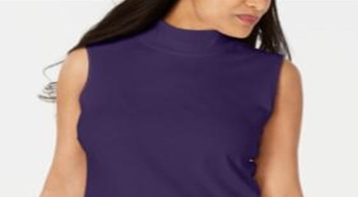Karen Scott Blusa Feminina Gola Careca Sem Mangas Roxa Tamanho Médio