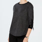 Blusa feminina Charter Club com manga amarrada, cinza, tamanho pequeno G