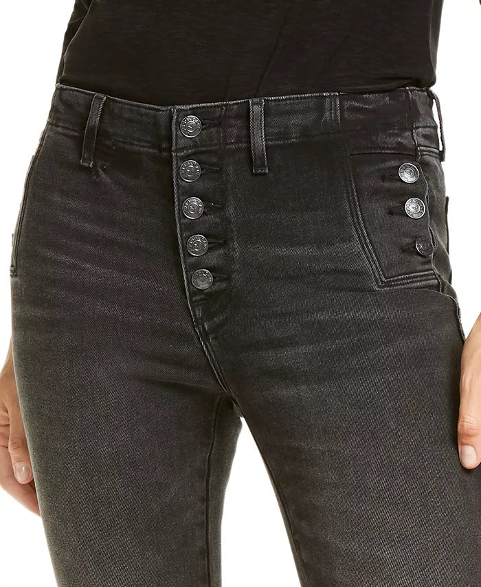 Calça jeans skinny feminina Vigoss Jeans Marley com botões expostos, azul, tamanho 31