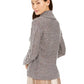 Suéter feminino Charter Club Petite Cable-Knit cinza tamanho PL