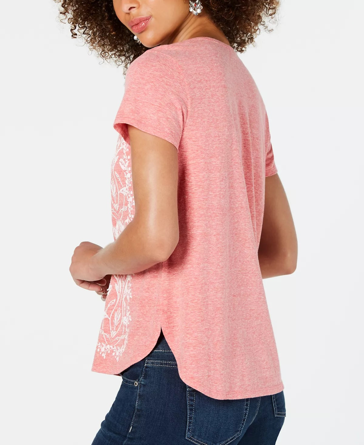Camiseta feminina pequena com estampa gráfica Style &amp; Co, laranja, tamanho PS