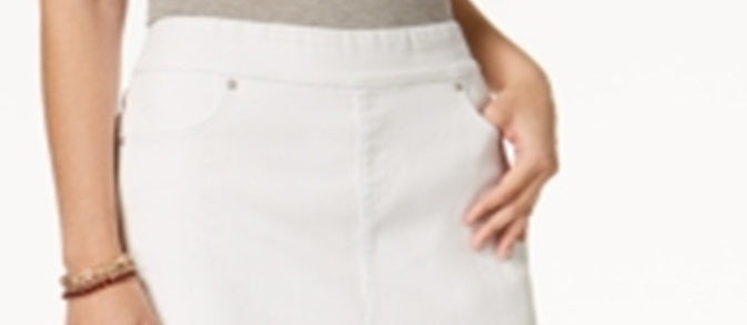 Saia-calça jeans desfiada feminina Style &amp; Co, branca, tamanho XXL