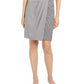 Saia plissada pied-de-poule feminina Calvin Klein, cinza, tamanho 6