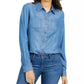 Camisa feminina Charter Club Petite Chambray Azul Tamanho 44