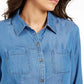 Camisa feminina Charter Club Petite Chambray Azul Tamanho 44