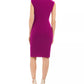 Vestido assimétrico franzido feminino Vince Camuto rosa brilhante tamanho 16