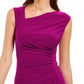 Vestido assimétrico franzido feminino Vince Camuto rosa brilhante tamanho 16