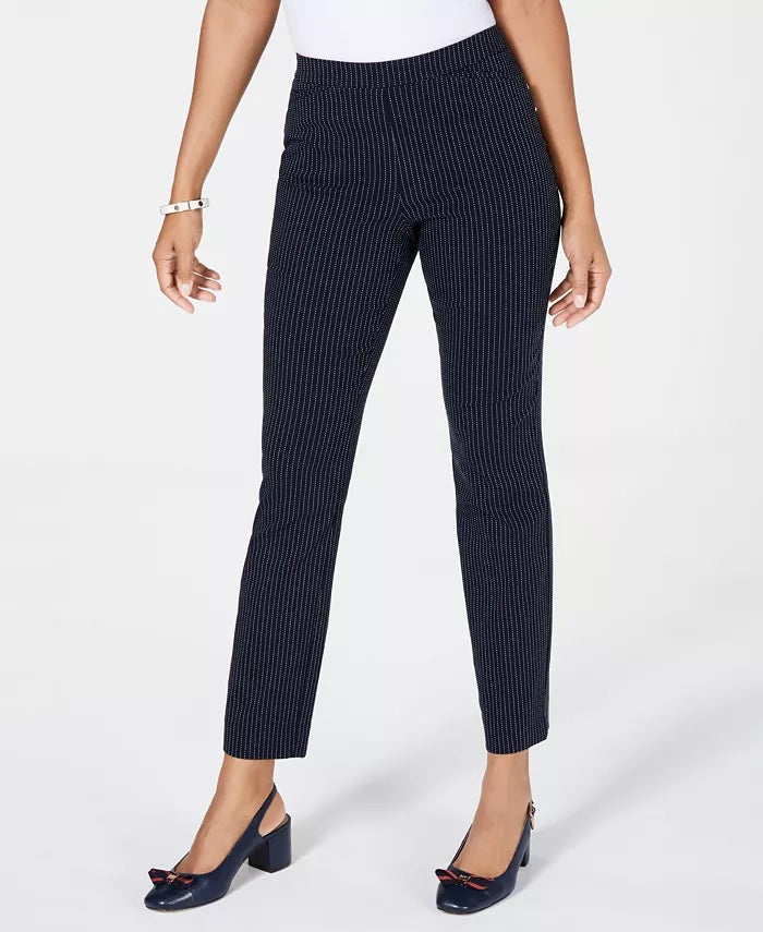 Calça feminina listrada pequena Charter Club azul brilhante tamanho 6 pequena