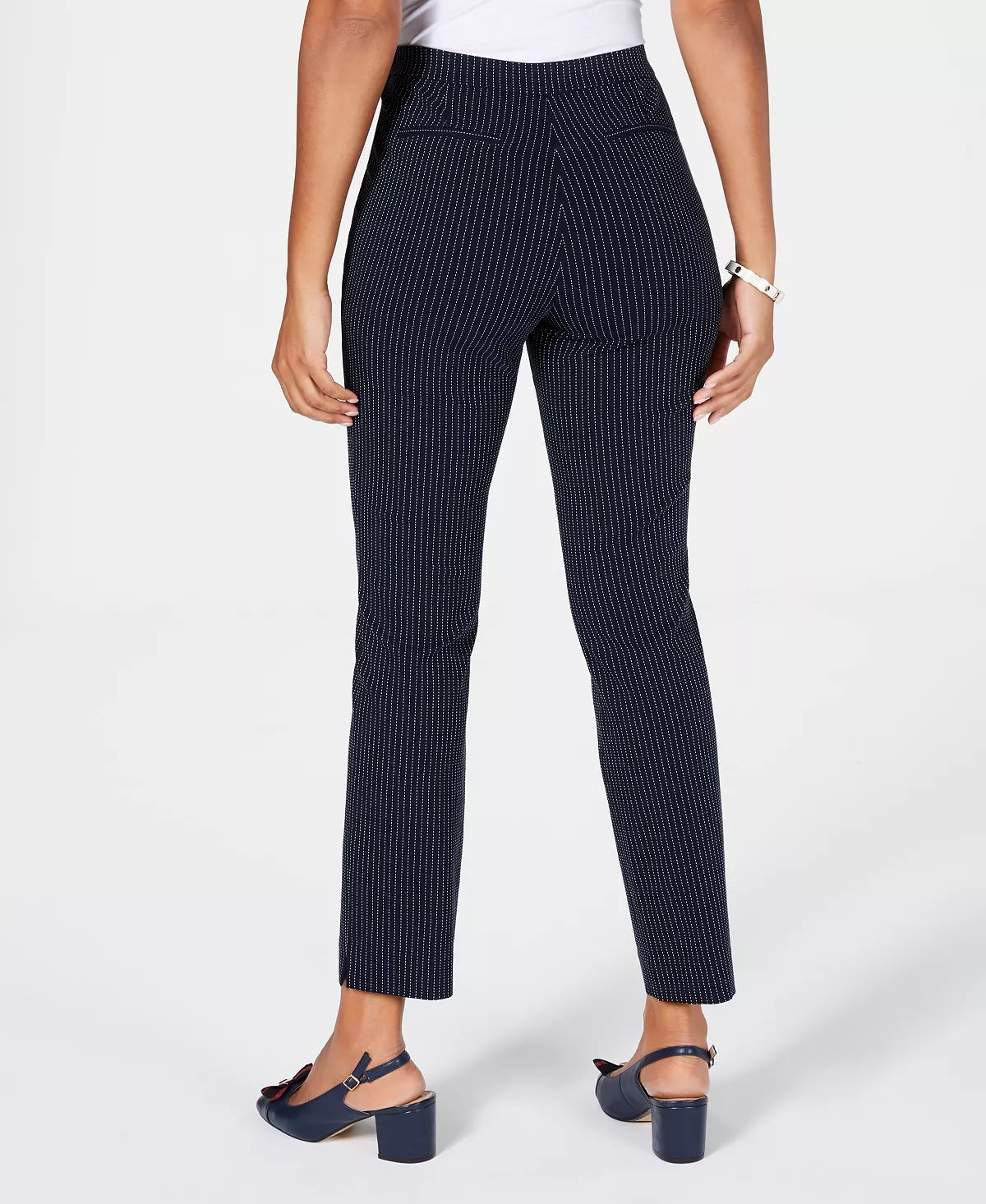 Calça feminina listrada pequena Charter Club azul brilhante tamanho 6 pequena