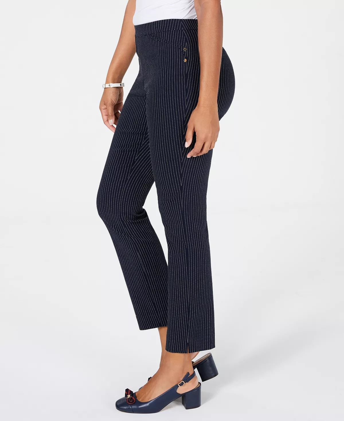 Calça feminina listrada pequena Charter Club azul brilhante tamanho 6 pequena