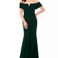 Vestido curto Betsy &amp; Adam feminino, ombro de fora, verde, tamanho 12, pequeno