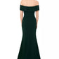 Vestido curto Betsy &amp; Adam feminino, ombro de fora, verde, tamanho 12, pequeno