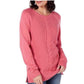 Karen Scott Cardigan Feminino de Tricô com Cabo Rosa Tamanho Pequeno P
