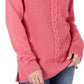Karen Scott Cardigan Feminino de Tricô com Cabo Rosa Tamanho Pequeno P