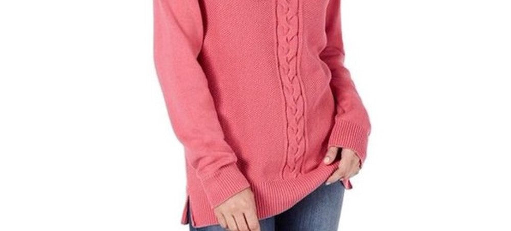 Karen Scott Cardigan Feminino de Tricô com Cabo Rosa Tamanho Pequeno P