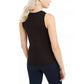 Top sem mangas com tachas Bar III feminino, preto, tamanho pequeno