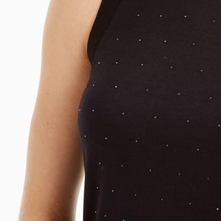 Top sem mangas com tachas Bar III feminino, preto, tamanho pequeno