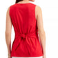 Blusa feminina sem mangas com amarração frontal Charter Club, vermelha, tamanho grande