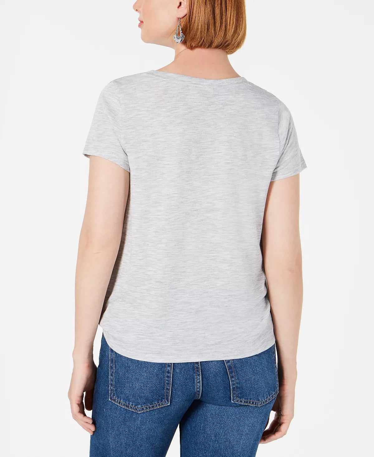 Top feminino com estampa pequena e amarração lateral Style &amp; Co, tamanho natural, tamanho P